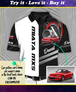 Custom mazda mx-5 miata sports car racing all over print polo shirt