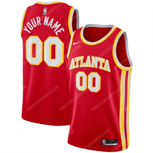 Custom name atlanta hawks full print basketball jersey 2