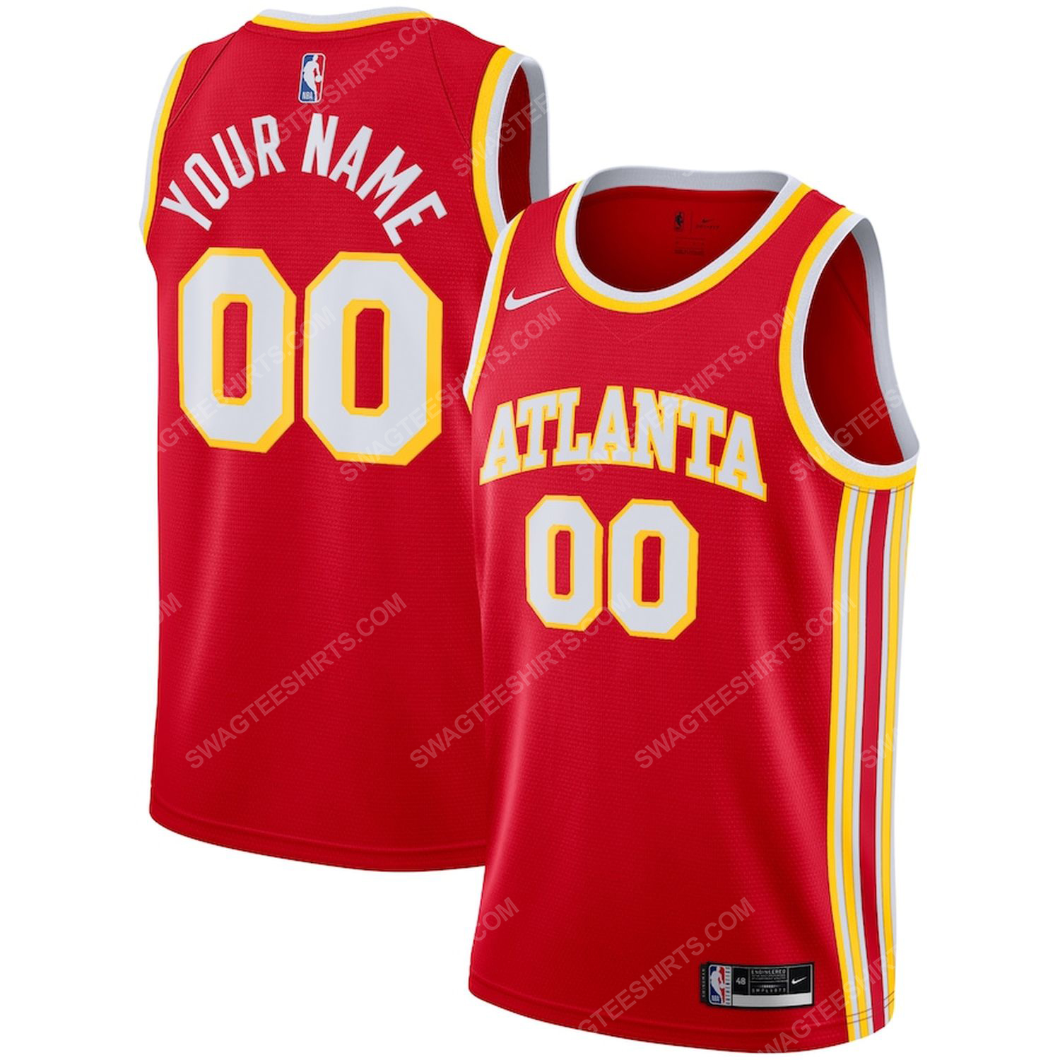 Custom name atlanta hawks full print basketball jersey 2 - Copy