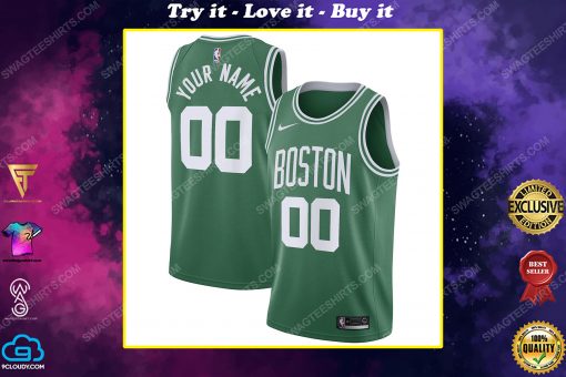 Custom name boston celtics full print basketball jersey
