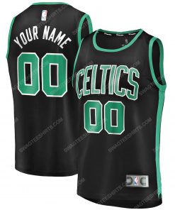 Custom name boston celtics nba full print basketball jersey - black