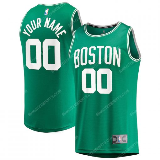 Custom name boston celtics nba full print basketball jersey - kelly green - Copy
