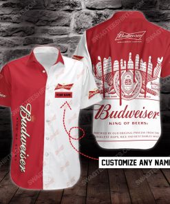Custom name budweiser beer short sleeve hawaiian shirt 2