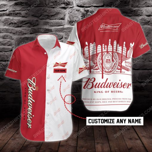 Custom name budweiser beer short sleeve hawaiian shirt 2 - Copy