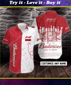 Custom name budweiser beer short sleeve hawaiian shirt