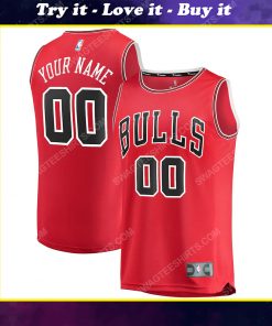 Custom name chicago bulls full print basketball jersey