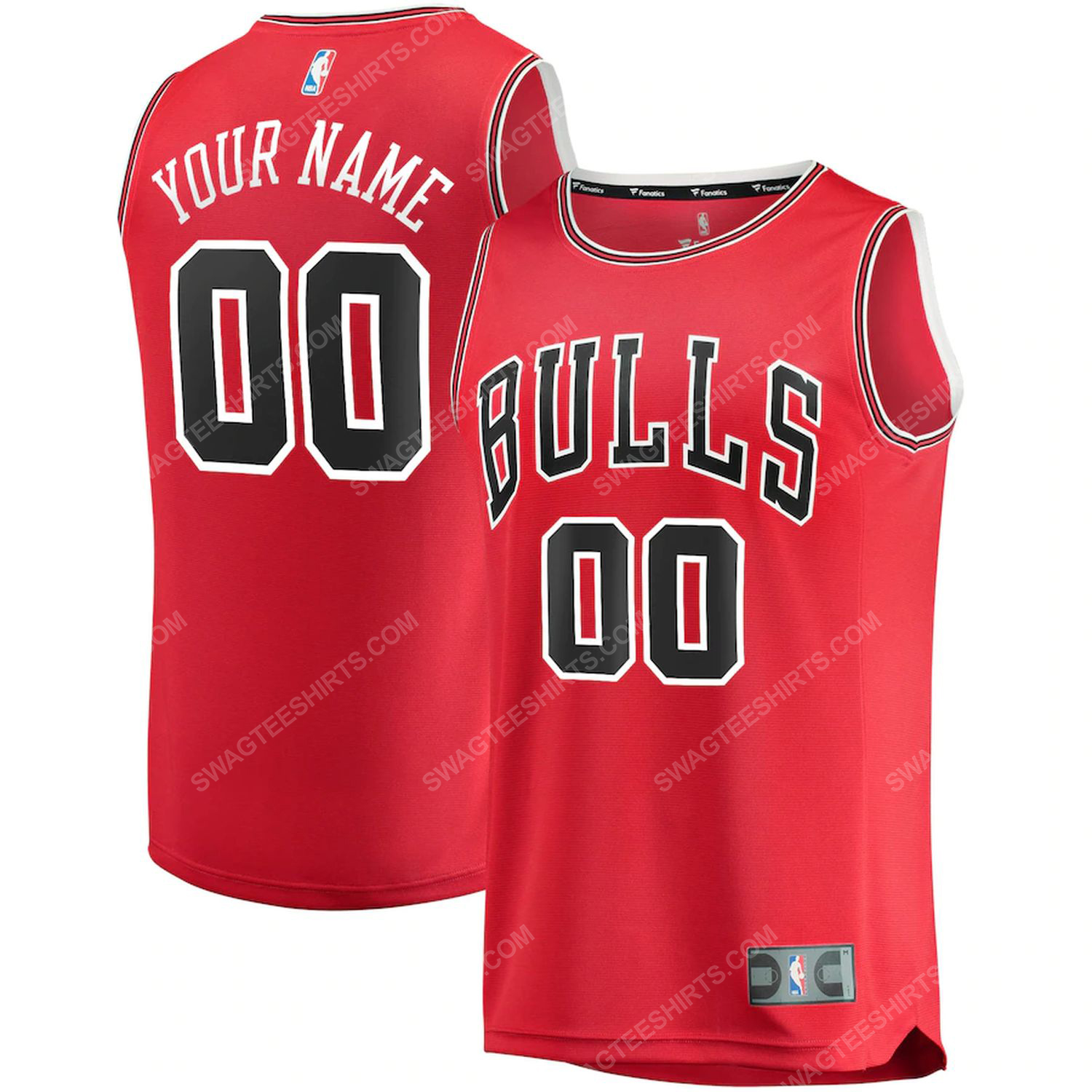 Custom name chicago bulls nba full print basketball jersey - red - Copy