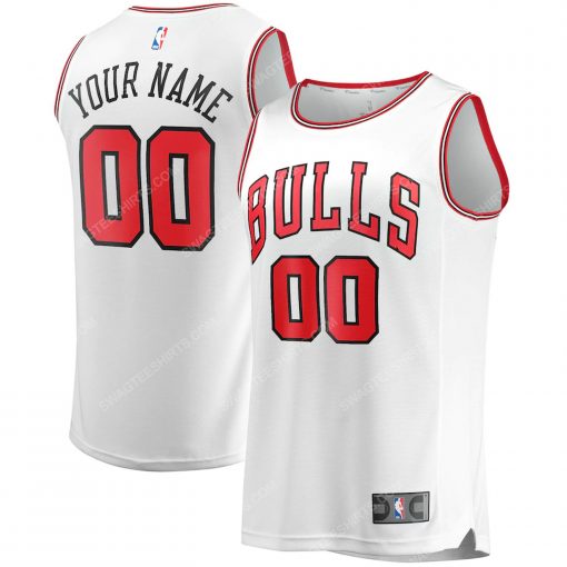 Custom name chicago bulls nba full print basketball jersey - white - Copy
