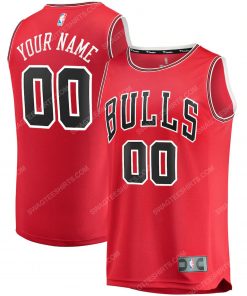 Custom name chicago bulls team full print basketball jersey - red