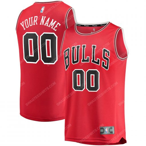 Custom name chicago bulls team full print basketball jersey - red - Copy