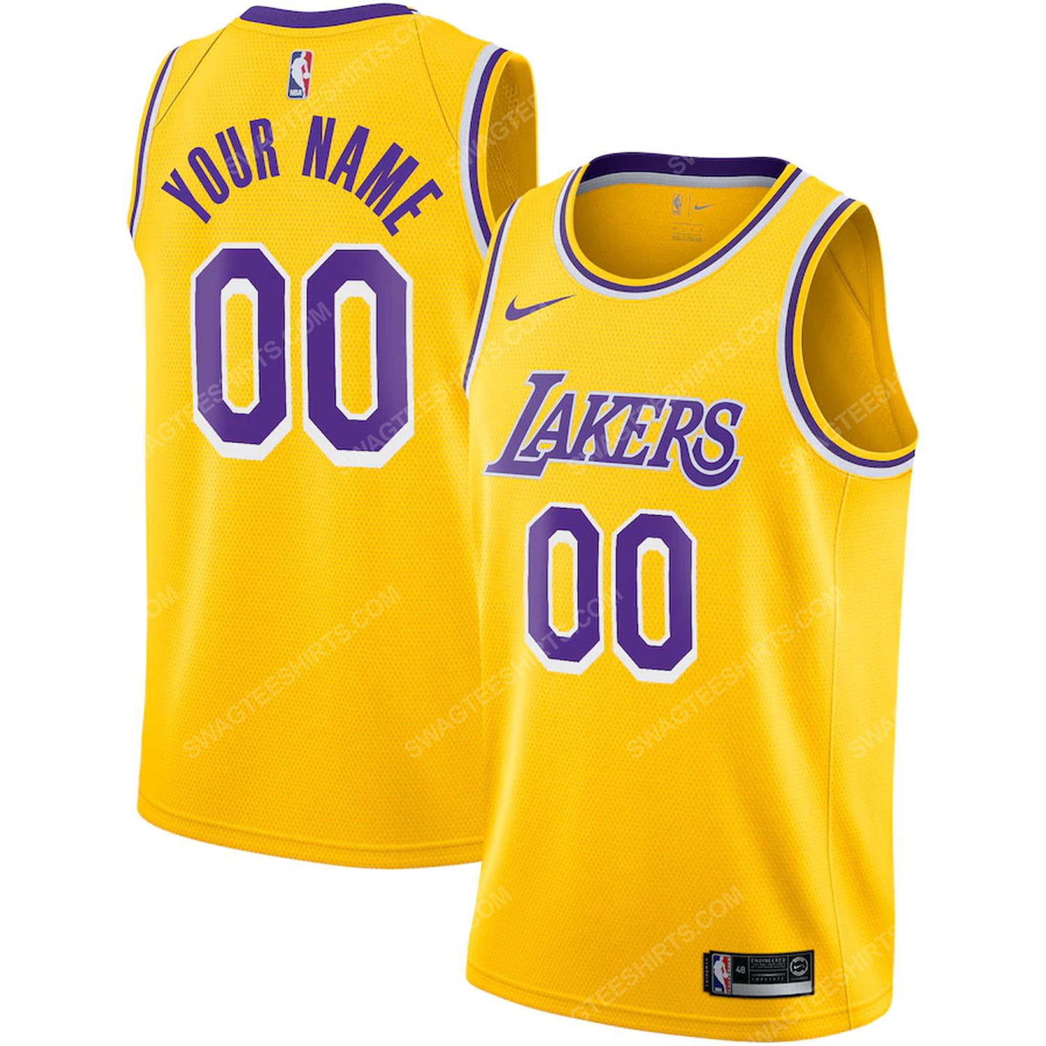 Custom name los angeles lakers full print basketball jersey 2 - Copy