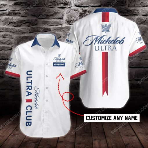 Custom name michelob ultra beer short sleeve hawaiian shirt 2