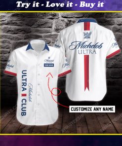 Custom name michelob ultra beer short sleeve hawaiian shirt