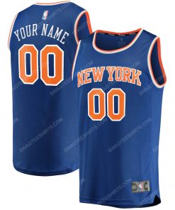 Custom name new york knicks full print basketball jersey - blue