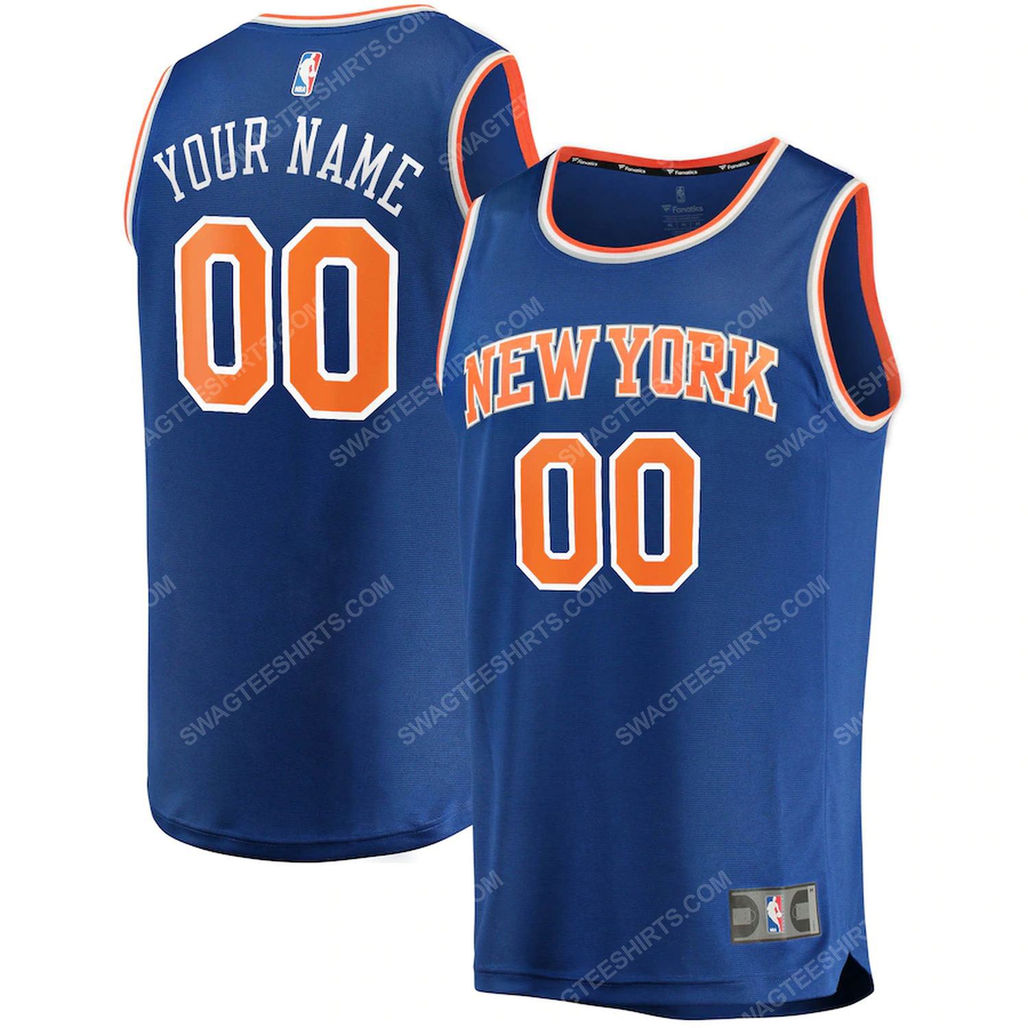 Custom name new york knicks full print basketball jersey - blue - Copy