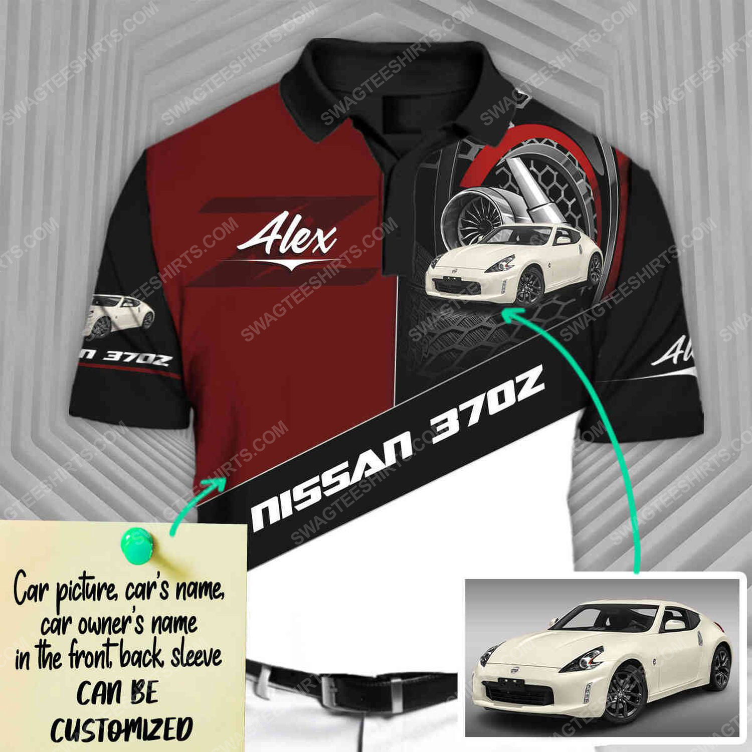 Custom nissan 307z sports car racing all over print polo shirt 1 - Copy (2)