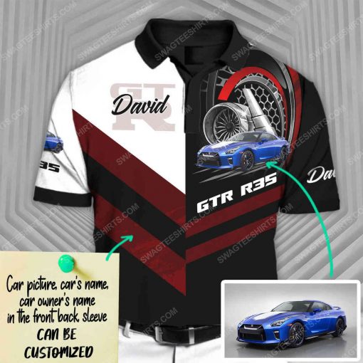 Custom nissan skyline gt-r sports car racing all over print polo shirt 1