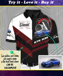 Custom nissan skyline gt-r sports car racing all over print polo shirt