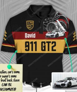 Custom porsche 911 sports car racing all over print polo shirt 1