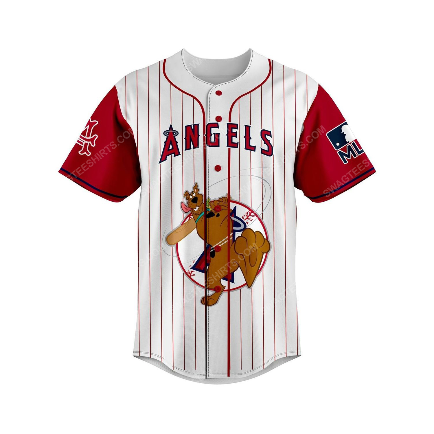 Custom scooby doo and los angeles angels baseball jersey 2 - Copy