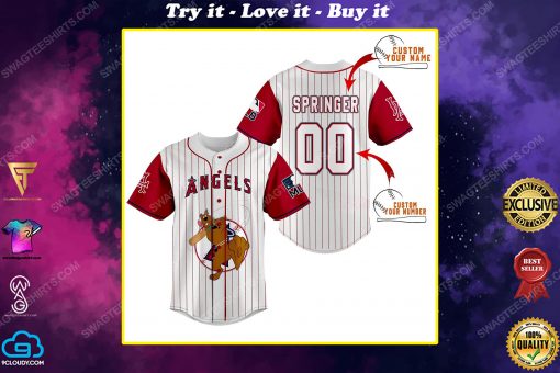Custom scooby doo and los angeles angels baseball jersey