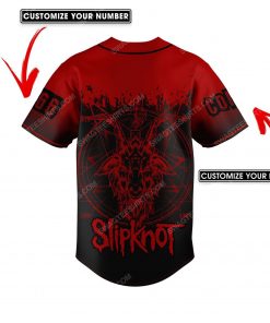 Custom skull slipknot rock band all over print baseball jersey 3