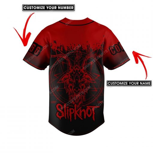 Custom skull slipknot rock band all over print baseball jersey 3 - Copy