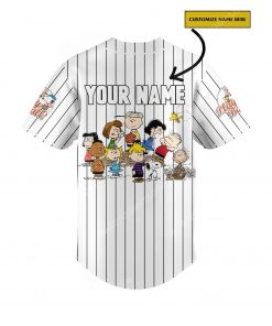 Custom snoopy and charlie brown all over print baseball jersey 2