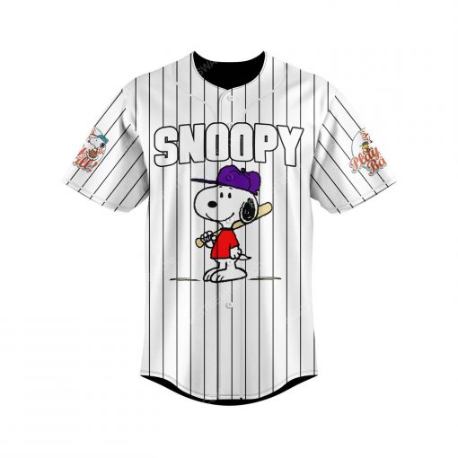 Custom snoopy and charlie brown all over print baseball jersey 3