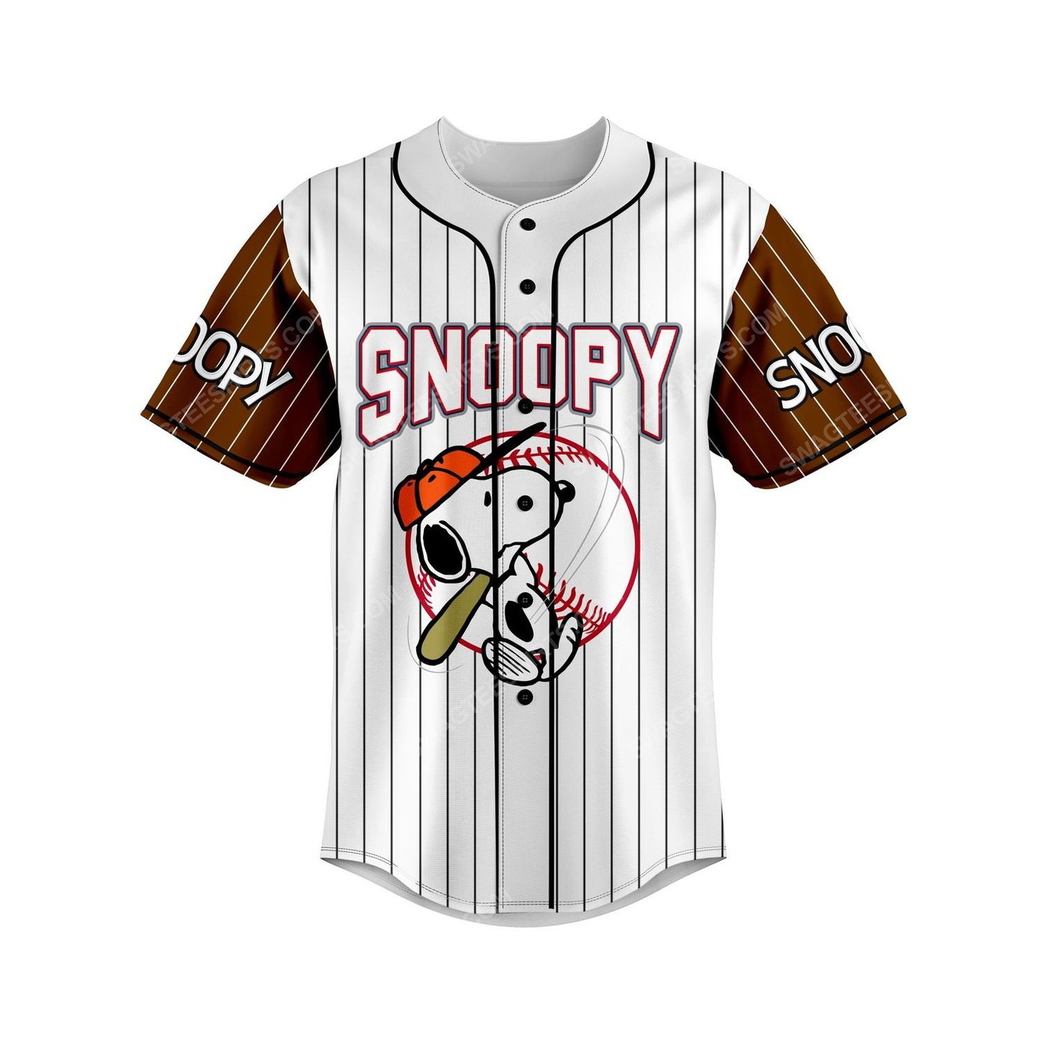 Custom snoopy and charlie brown full print baseball jersey 2 - Copy