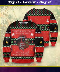 Deadpool the other jolly guy in a red suit ugly christmas sweater