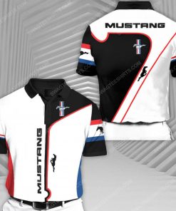 Ford mustang sports car racing all over print polo shirt 1