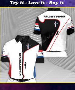 Ford mustang sports car racing all over print polo shirt