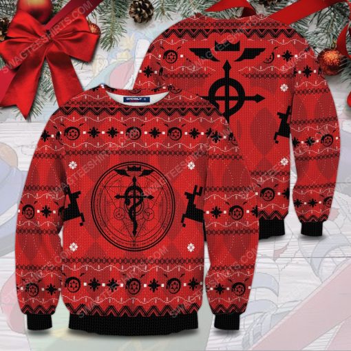Fullmetal alchemist for christmas time full print ugly christmas sweater 2