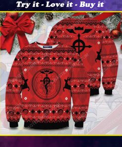 Fullmetal alchemist for christmas time full print ugly christmas sweater