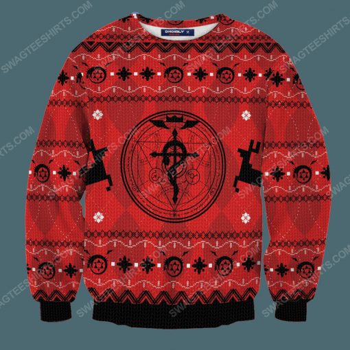 Fullmetal alchemist for christmas time full print ugly christmas sweater 3