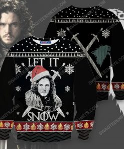 GOT let it snow jon snow for christmas time full print ugly christmas sweater 2