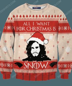 Game of thrones all i want for christmas is snow ugly christmas sweater 3