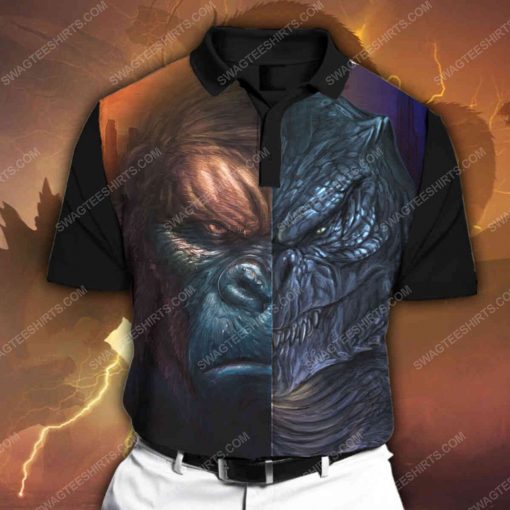 Godzilla vs king kong king of monsters all over print polo shirt 1 - Copy (2)