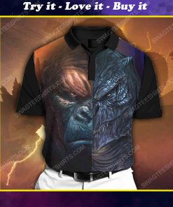 Godzilla vs king kong king of monsters all over print polo shirt