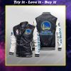 Golden state warriors all over print leather bomber jacket
