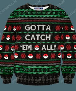 Gotta catch em all pokemon ugly christmas sweater 3