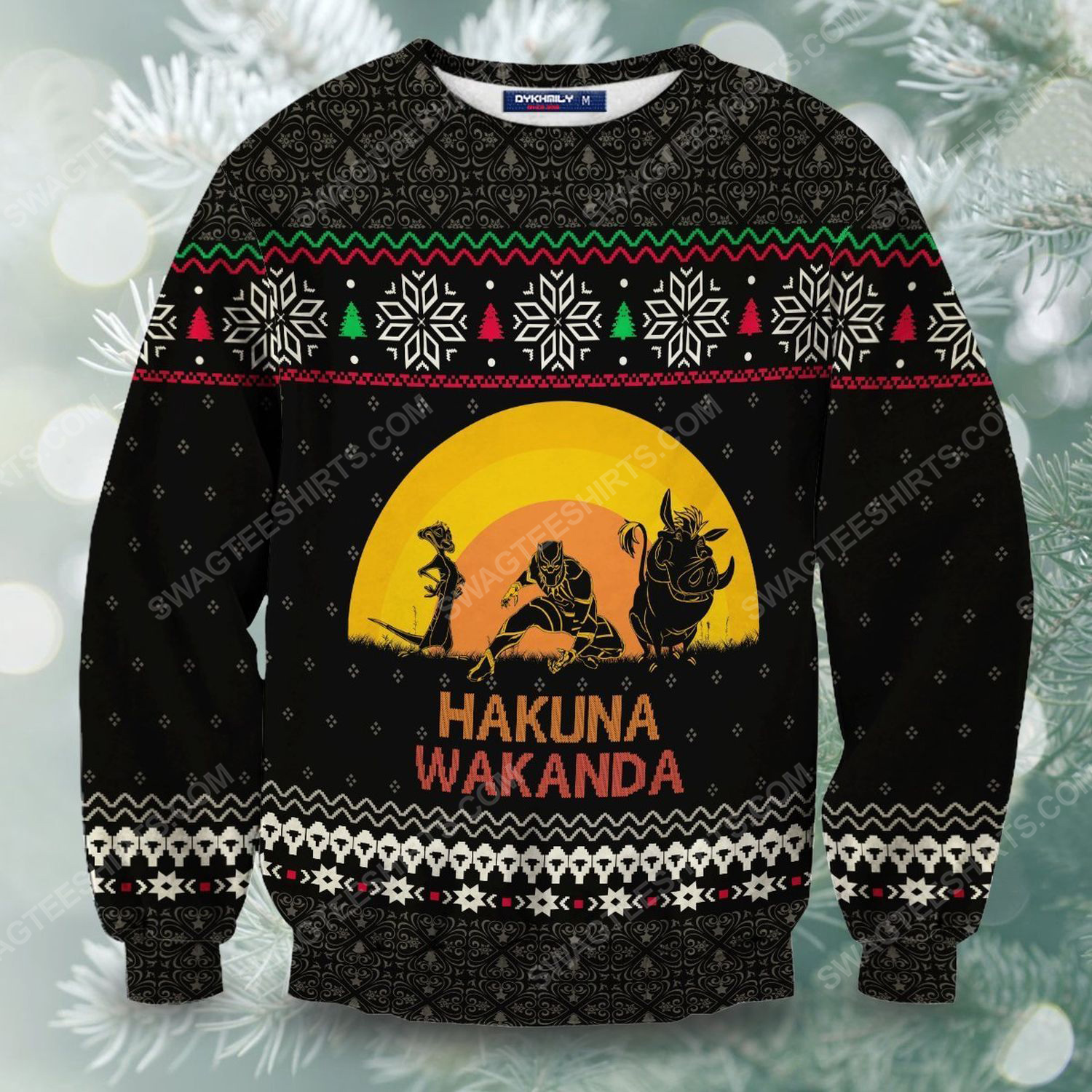 Hakuna wakanda full print ugly christmas sweater 2