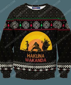 Hakuna wakanda full print ugly christmas sweater 3