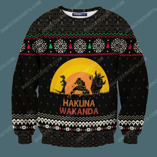 Hakuna wakanda full print ugly christmas sweater 3