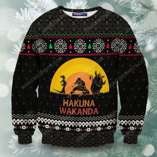 Hakuna wakanda full print ugly christmas sweater 5
