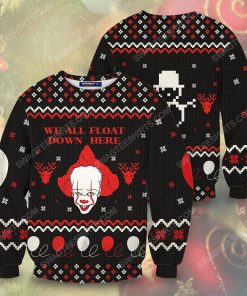 IT pennywise we all float down here ugly christmas sweater 2