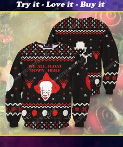 IT pennywise we all float down here ugly christmas sweater