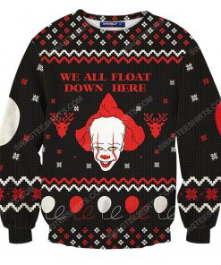 IT pennywise we all float down here ugly christmas sweater 3