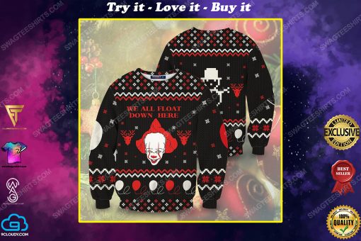 IT pennywise we all float down here ugly christmas sweater
